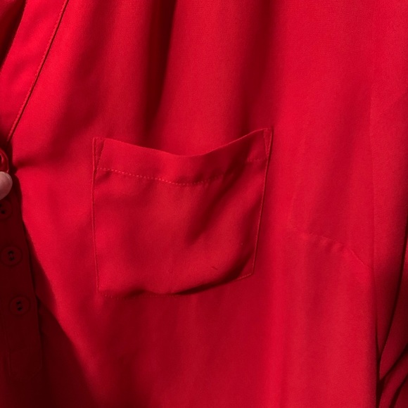 Torrid Red Button-Tab Blouse- size 3 - Picture 6 of 8